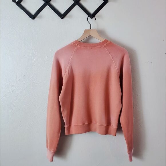 Re/done Hanes Classic Raglan Crewneck Sweatshirt Faded Clay Size Small NWT - Picture 11 of 11